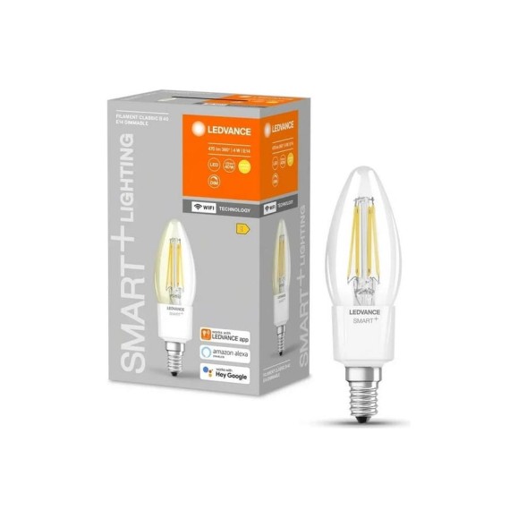 Умная WiFi лампа LEDVANCE SMARTWF B40D 4W/827 230V FILCLE144X1LEDV 4058075609754 Умная WiFi лампа LEDVANCE SMARTWF B40D 4W/827 230V FILCLE144X1LEDV 4058075609754