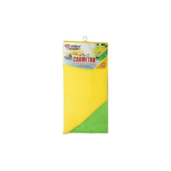Салфетки из микрофибры PSV МС005 2 вида, замшевая/вафельная, 40x40 см 124359 Салфетки из микрофибры PSV МС005 2 вида, замшевая/вафельная, 40x40 см 124359