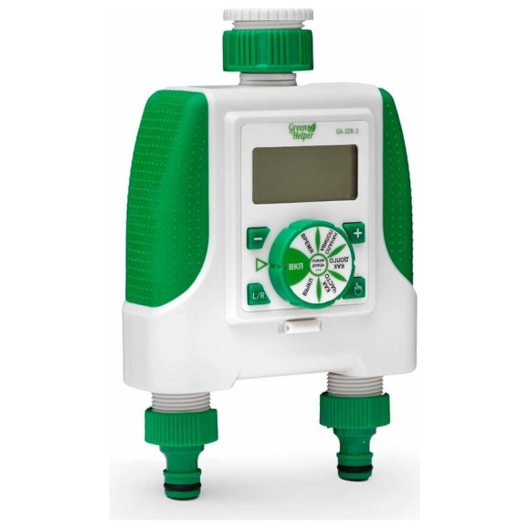 Двухканальный электронный таймер полива Green Helper GA-328-2 Двухканальный электронный таймер полива Green Helper GA-328-2