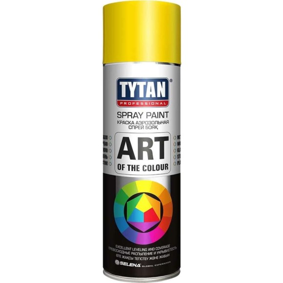 Аэрозольная краска Tytan PROFESSIONAL ART OF THE COLOUR RAL1018, желтая 400мл 93601 54030 Аэрозольная краска Tytan PROFESSIONAL ART OF THE COLOUR RAL1018, желтая 400мл 93601 54030