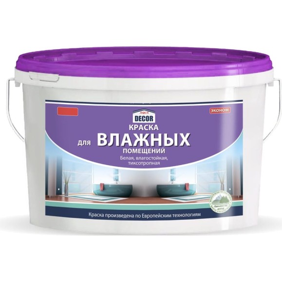 Краска для влажных помещений AQUADECOR (2.4 кг; 4 шт) УТ-00000327 Краска для влажных помещений AQUADECOR (2.4 кг; 4 шт) УТ-00000327