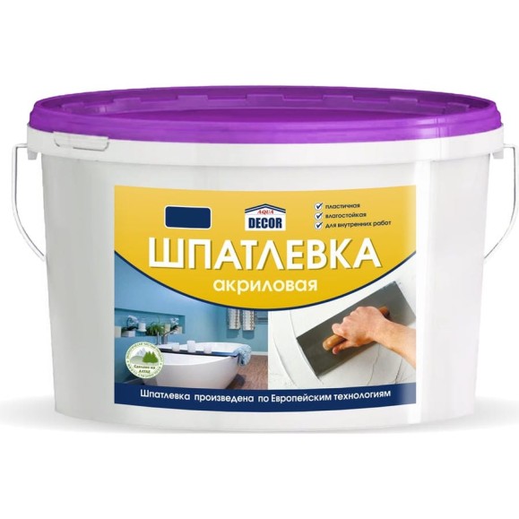 Акриловая шпатлевка AQUADECOR (1 кг; 12 шт) УТ-00006290 Акриловая шпатлевка AQUADECOR (1 кг; 12 шт) УТ-00006290