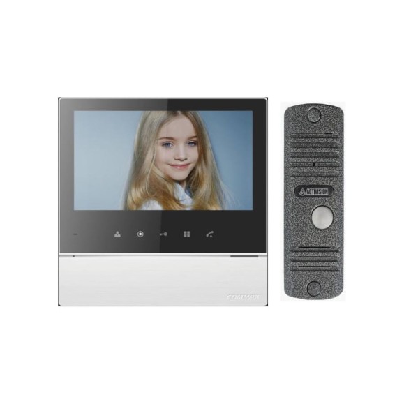 Комплект видеодомофона и вызывной панели COMMAX CDV-70H2(WhiteBlackSmog)/AVC305S