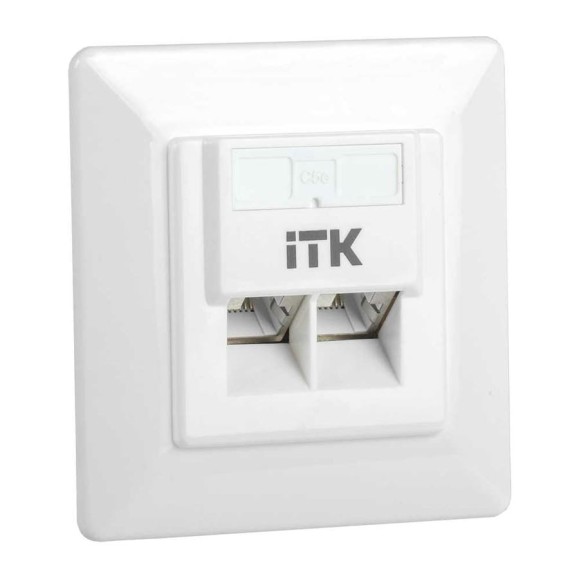 Внутренняя информационная розетка IEK ITK RJ45 кат. 6 UTP 2 порта CS2-1C06U-2-1 Внутренняя информационная розетка IEK ITK RJ45 кат. 6 UTP 2 порта CS2-1C06U-2-1