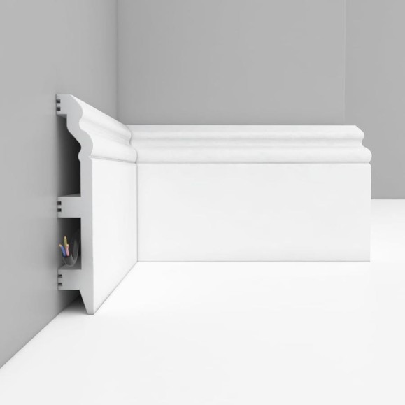Плинтус напольный Decomaster 120x23x2400 мм белый матовый D233-115 ДМ Плинтус напольный Decomaster 120x23x2400 мм белый матовый D233-115 ДМ