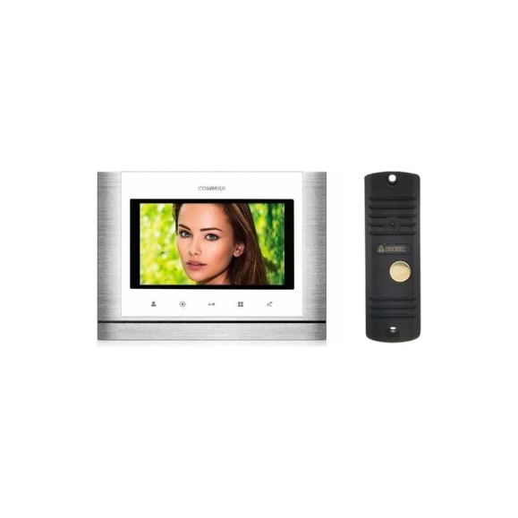 Комплект видеодомофона и вызывной панели COMMAX CDV-70M(WhiteMetalo)/AVC305B