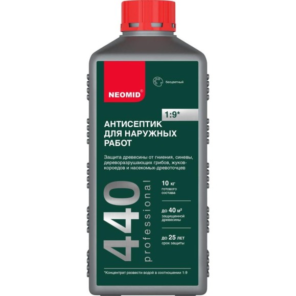 Деревозащитный состав NEOMID 440 eco 1 л Н-440E-1/к1:9 Деревозащитный состав NEOMID 440 eco 1 л Н-440E-1/к1:9