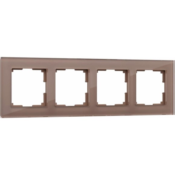 Рамка на 4 поста WERKEL W0041142/ Favorit (латте, стекло) a058821 Рамка на 4 поста WERKEL W0041142/ Favorit (латте, стекло) a058821