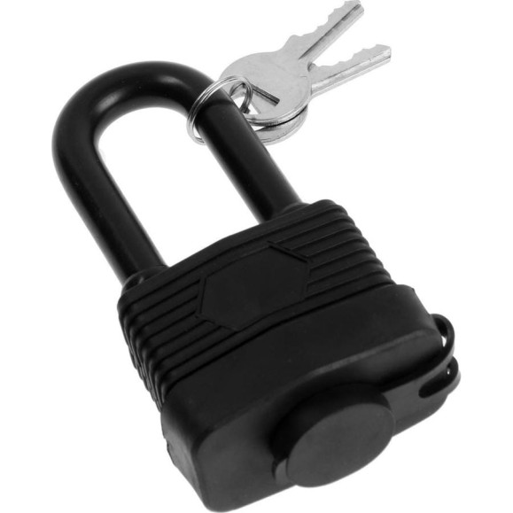 Навесной замок LOCKLAND 50 мм, влагозащищенный, длинная дужка, 2 ключа, цвет черный 5392197