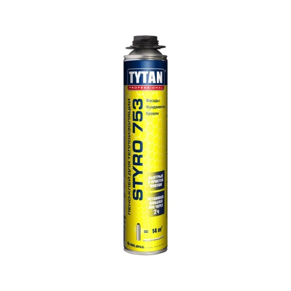 Клей для наружной теплоизоляции TYTAN PROFESSIONAL Styro 753 GUN 750мл 77961 Клей для наружной теплоизоляции TYTAN PROFESSIONAL Styro 753 GUN 750мл 77961