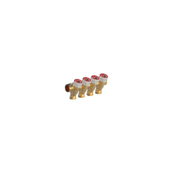 Сантехнический коллектор Giacomini 3/4"x1/2"E/4 с вентилями R585CY064 Сантехнический коллектор Giacomini 3/4"x1/2"E/4 с вентилями R585CY064