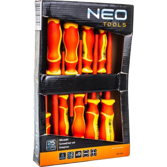 Набор отверток NEO Tools 1000 В, 9 шт 04-143 Набор отверток NEO Tools 1000 В, 9 шт 04-143