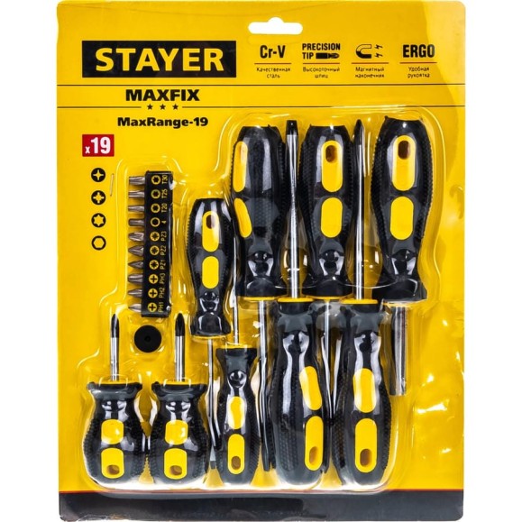 Отвертки STAYER Maxfix, 2513-H19, 19 предметов 2513-H19_z01 Отвертки STAYER Maxfix, 2513-H19, 19 предметов 2513-H19_z01