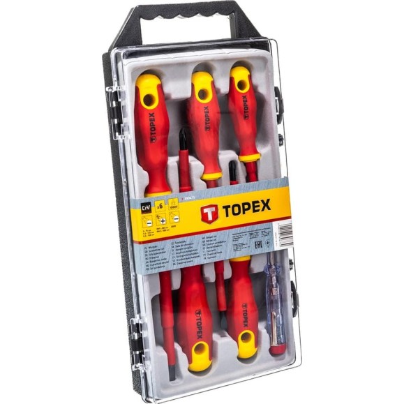 Набор отверток TOPEX 1000В, 6 шт. 39D673 Набор отверток TOPEX 1000В, 6 шт. 39D673