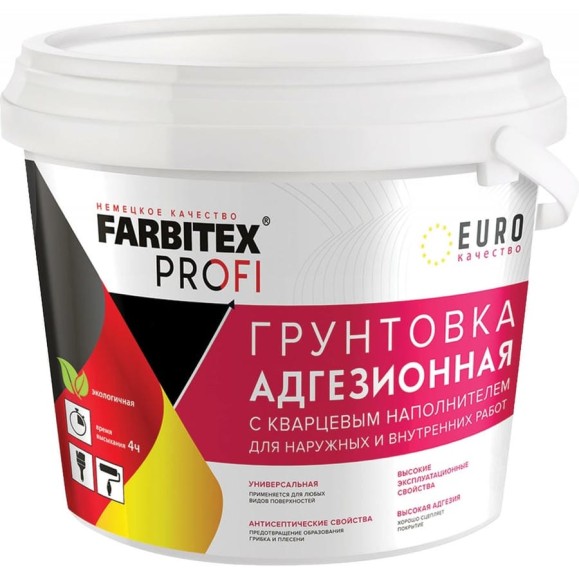 Грунтовка для декоративных покрытий FARBITEX (адгезионная; с кварцевым наполнителем) 4300008115 Грунтовка для декоративных покрытий FARBITEX (адгезионная; с кварцевым наполнителем) 4300008115