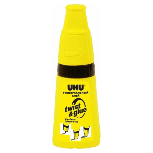 Универсальный клей с трехпозиционным аппликатором UHU TWIST&GLUE 90 мл 43595 Универсальный клей с трехпозиционным аппликатором UHU TWIST&GLUE 90 мл 43595