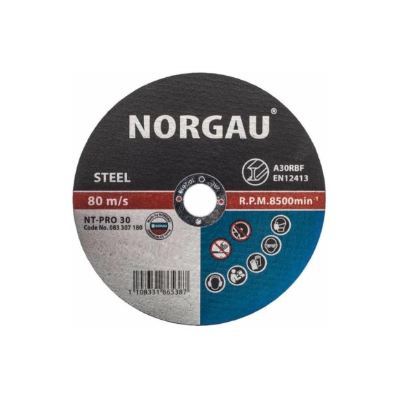 Диск отрезной по стали NT-PRO 30 (180x2х22.2 мм) NORGAU 083307018 Диск отрезной по стали NT-PRO 30 (180x2х22.2 мм) NORGAU 083307018