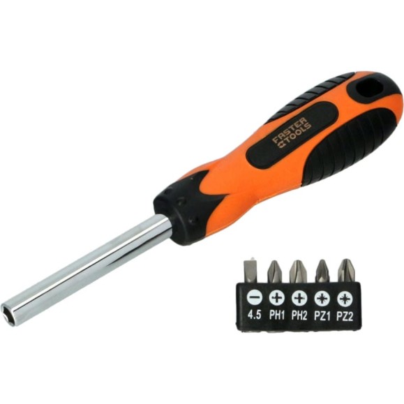 Отвертка FASTER TOOLS + 5 насадок 452 Отвертка FASTER TOOLS + 5 насадок 452