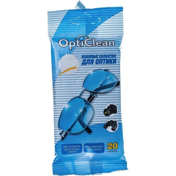 Влажные салфетки OPTICLEAN очищающие для очков и оптики 48131 Влажные салфетки OPTICLEAN очищающие для очков и оптики 48131