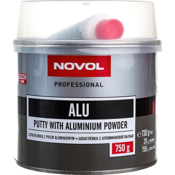 Шпатлевка Novol ALU с алюминием 0.75 кг X6120530 Шпатлевка Novol ALU с алюминием 0.75 кг X6120530