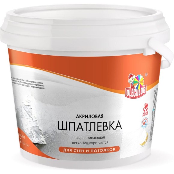 Акриловая шпатлевка для стен и потолков OLECOLOR 3.5 кг 4300000137 Акриловая шпатлевка для стен и потолков OLECOLOR 3.5 кг 4300000137