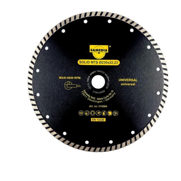 Диск алмазный универсальный SOLID MTS 230x22.23 мм SAMEDIA 310984