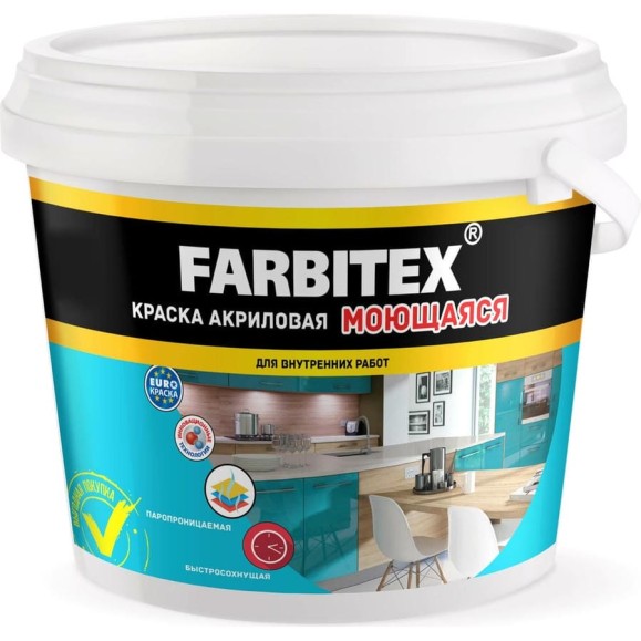 Акриловая краска FARBITEX (моющаяся; 25 кг) 4300004282 Акриловая краска FARBITEX (моющаяся; 25 кг) 4300004282