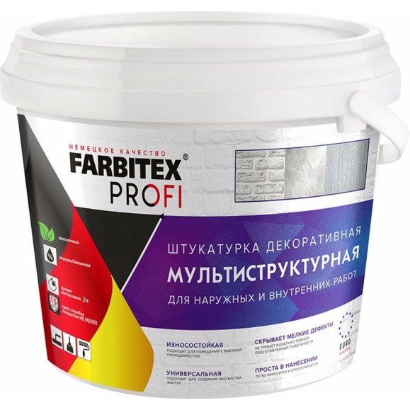 Декоративная штукатурка FARBITEX (мультиструктурная; 2.5 л) 4300007990 Декоративная штукатурка FARBITEX (мультиструктурная; 2.5 л) 4300007990
