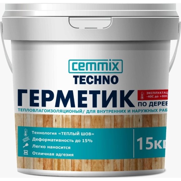 Акриловый герметик для дерева CEMMIX Теплый шов (дуб; 15 кг) 84735751
