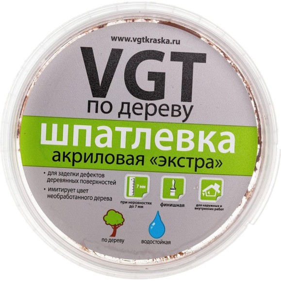Шпаклевка по дереву Экстра Махагон 0,3 кг VGT 11594802