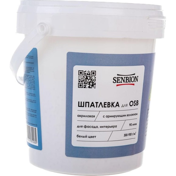 Акриловая шпатлевка с армирующим волокном для OSB SENBION 1 кг S-Шп-15220/1 Акриловая шпатлевка с армирующим волокном для OSB SENBION 1 кг S-Шп-15220/1