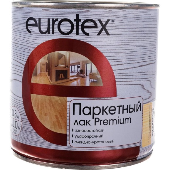 Паркетный лак Eurotex Premium глянцевый 0.8 л 6 15862 Паркетный лак Eurotex Premium глянцевый 0.8 л 6 15862