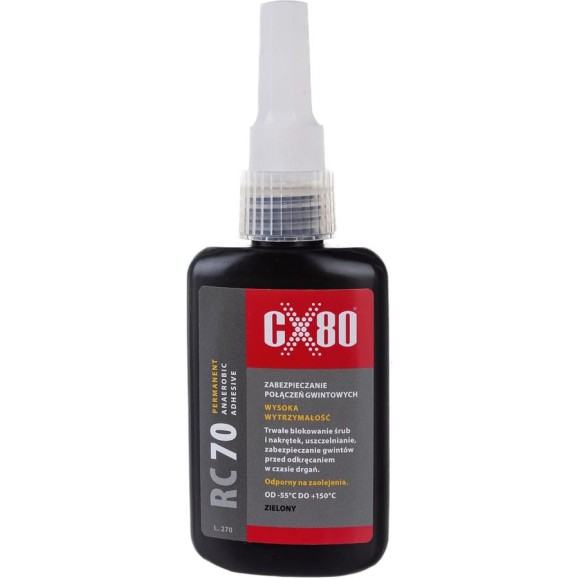 Фиксатор резьбы высокой прочности CX80 зеленый RC70 50ML 090 Фиксатор резьбы высокой прочности CX80 зеленый RC70 50ML 090