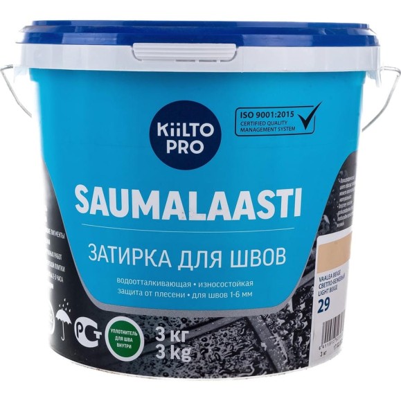 Затирка KIILTO Saumalaasti 29, 3 кг, светло-бежевый T3523.003 Затирка KIILTO Saumalaasti 29, 3 кг, светло-бежевый T3523.003