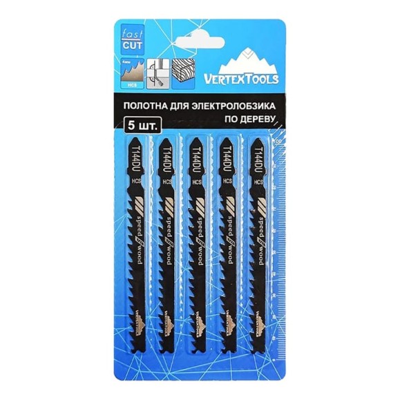 Полотно по дереву 5 шт для электролобзика vertextools T144DU Полотно по дереву 5 шт для электролобзика vertextools T144DU