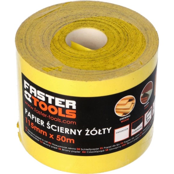 Бумага наждачная 50 м, 115 мм, P60 FASTER TOOLS 3997 Бумага наждачная 50 м, 115 мм, P60 FASTER TOOLS 3997