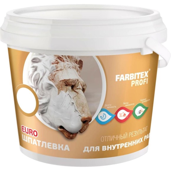 Шпатлевка для внутренних работ Farbitex Профи 3 кг 4300002910 Шпатлевка для внутренних работ Farbitex Профи 3 кг 4300002910