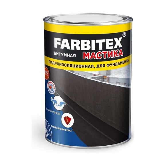 Битумная мастика Farbitex (гидроизоляционная; 8 кг) 4300010386 Битумная мастика Farbitex (гидроизоляционная; 8 кг) 4300010386
