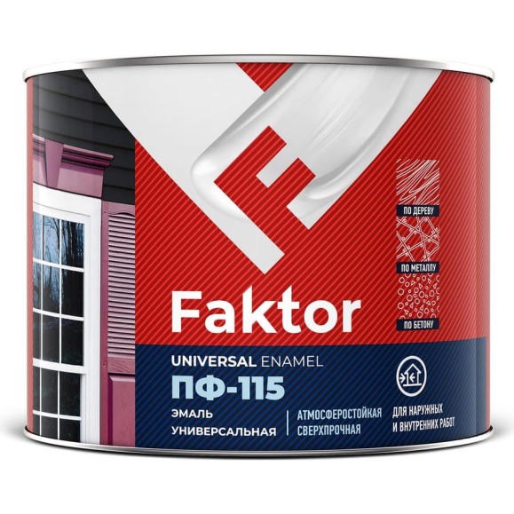 Универсальная эмаль ПФ-115 ЯРОСЛАВСКИЕ КРАСКИ FAKTOR черная, банка 1,9 кг 214730