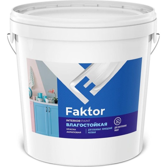 Влагостойкая краска ЯРОСЛАВСКИЕ КРАСКИ FAKTOR для интерьеров белая, ведро 28 кг О05363 Влагостойкая краска ЯРОСЛАВСКИЕ КРАСКИ FAKTOR для интерьеров белая, ведро 28 кг О05363