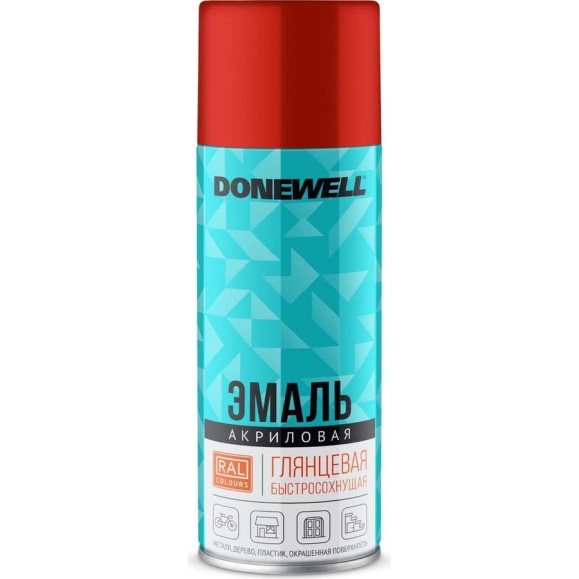 Эмаль универсальная акриловая DONEWELL RAL 3020 красная глянцевая DW-A3020 Эмаль универсальная акриловая DONEWELL RAL 3020 красная глянцевая DW-A3020
