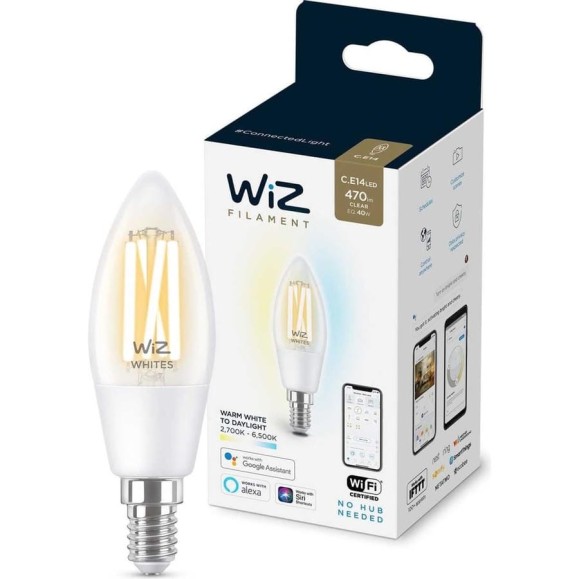 Лампа Wiz Wi-Fi BLE 40W C35 E14927-65CL1PF/6 929003017601 Лампа Wiz Wi-Fi BLE 40W C35 E14927-65CL1PF/6 929003017601