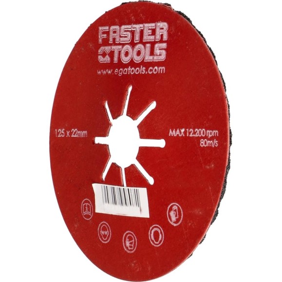 Диск шлифовальный гофрированный 125 мм, P100 FASTER TOOLS 5809 Диск шлифовальный гофрированный 125 мм, P100 FASTER TOOLS 5809