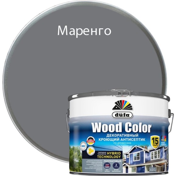 Кроющий антисептик Dufa WOOD COLOR маренго 9 л МП00-007417 Кроющий антисептик Dufa WOOD COLOR маренго 9 л МП00-007417