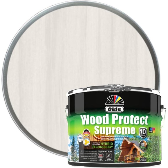 Пропитка Dufa WOOD PROTECT Supreme, белая 9 л МП00-008386 Пропитка Dufa WOOD PROTECT Supreme, белая 9 л МП00-008386