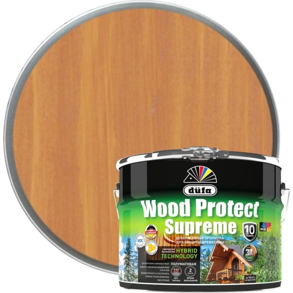 Пропитка Dufa WOOD PROTECT Supreme, сибирская лиственница 9 л МП00-008529