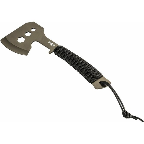 Кемпинговый цельнометаллический топор Tools NEO рукоятка из паракорда, чехол 63-118