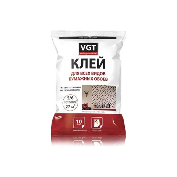 Клей для бумажных обоев сухой VGT 0,2 кг 11607686 Клей для бумажных обоев сухой VGT 0,2 кг 11607686