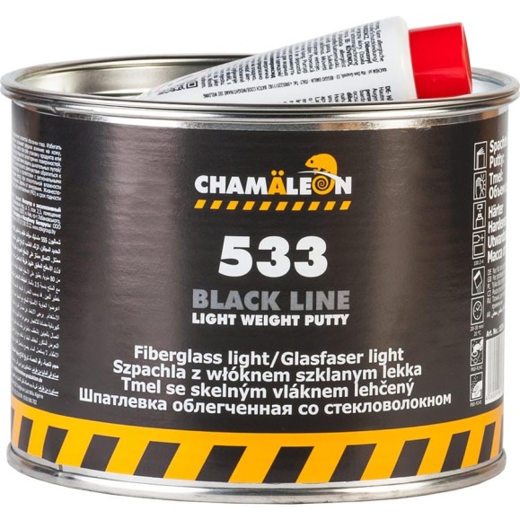 Легкая шпатлевка со стекловолокном CHAMAELEON Black Line вкл.отвердитель 500мл 15334 Легкая шпатлевка со стекловолокном CHAMAELEON Black Line вкл.отвердитель 500мл 15334