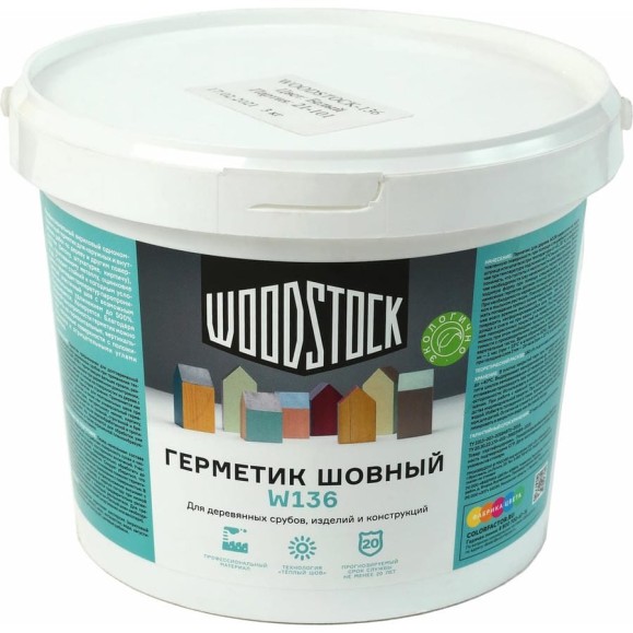 Герметик для дерева Woodstock 136 Белый (ведро 15 кг) ТД000003829